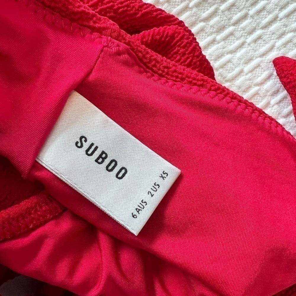 Suboo Giselle Cut Out High Waisted Bottoms In Red - Picture 14 of 16